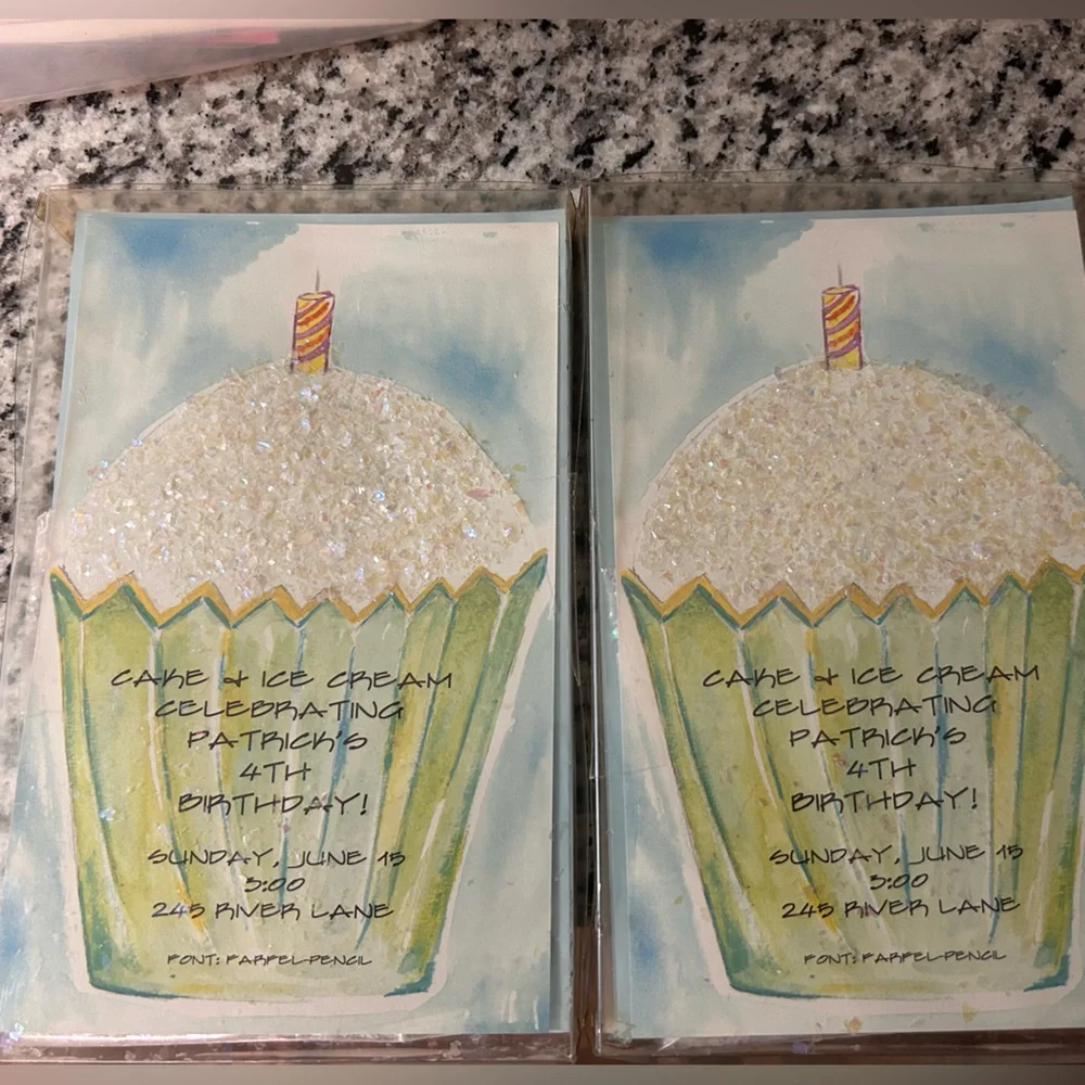 20 printable cupcake invitations